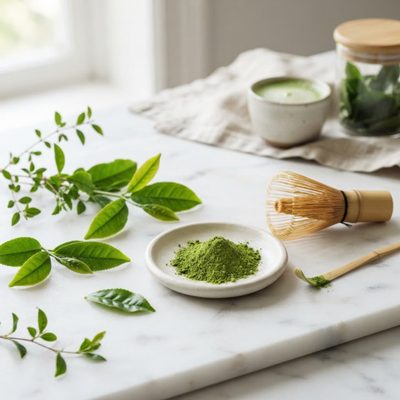 Polvere di tè verde matcha